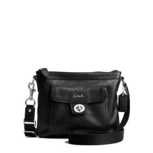 Coach black leather cross bag